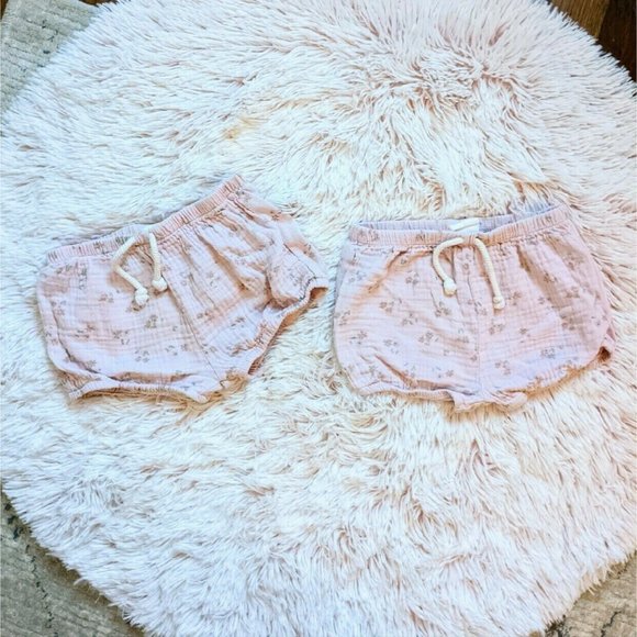Zara Pink Floral Bloomers 2pc Twin Set Bundle 9-12m - Picture 1 of 7